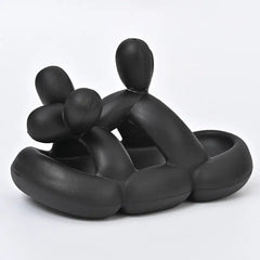 Dog Balloon Thick Sole Elastic Sandals - Black / 35-36(foot