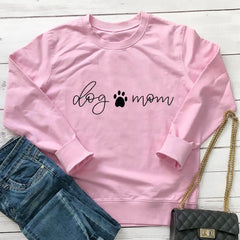 Dog Mom Vegan-Friendly Sweatshirt for Everyday Wear Pink