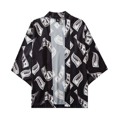 Dollar Japanese Style 3/4 Sleeve Kimono - Black / S - KIMONO