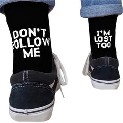 Don’t Follow Me Socks - Black / One size for 34-43