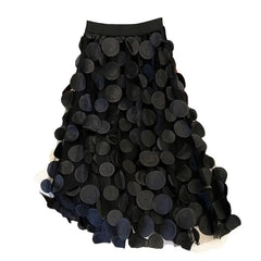 Dot Tulle High Waist Long Skirt