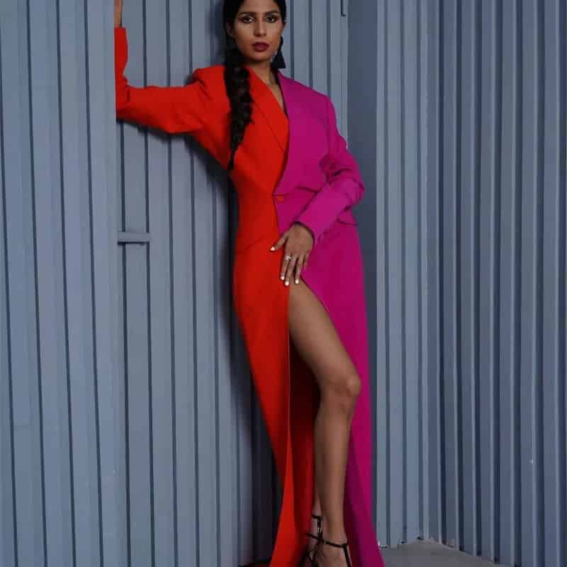 Double Breasted Suit Blazer Skirt Set Long Sleeve