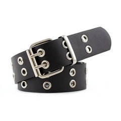 Double Hole Pin PU Leather Belt