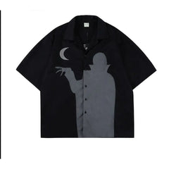 Dracula Print Black Shirt