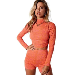 Dragon Printed Long Sleeve Backless Crop Top Pink / S