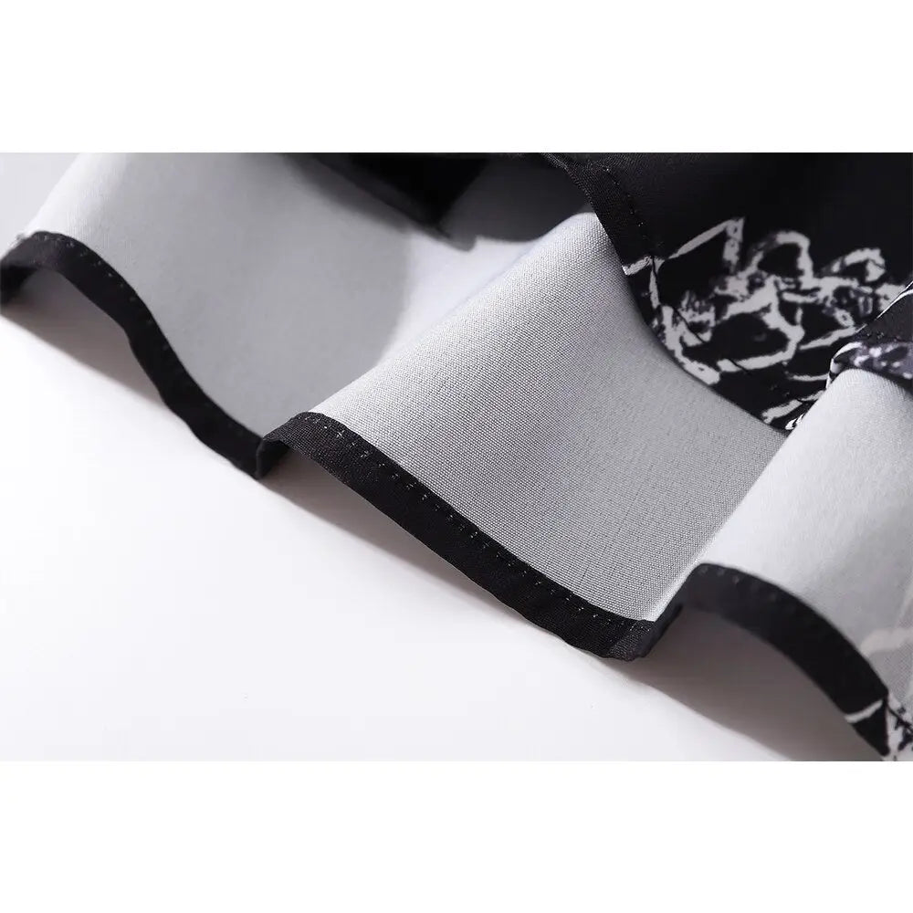 Dragon Printed Material Polo Shirt with Turn Down Collar