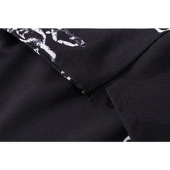 Dragon Printed Material Polo Shirt with Turn Down Collar