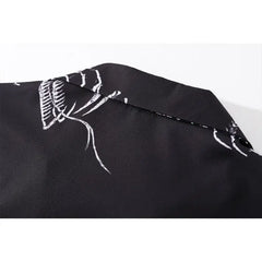 Dragon Printed Material Polo Shirt with Turn Down Collar