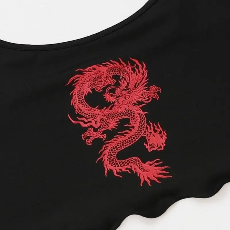 Dragon Sleeveless Terno Loungewear - short and crop top