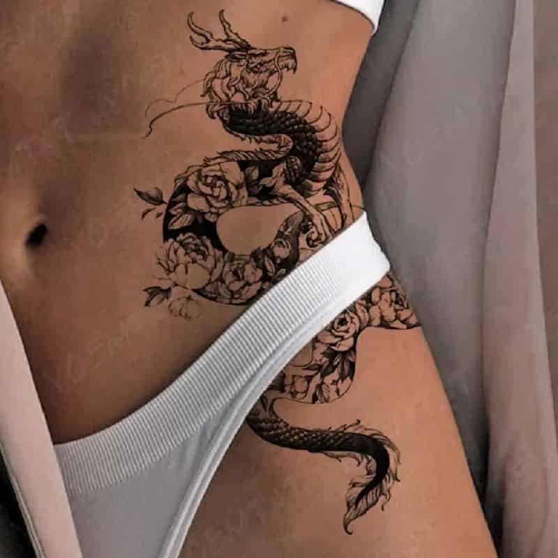 Dragon Snake Waterproof Temporary Tattoo Sticker