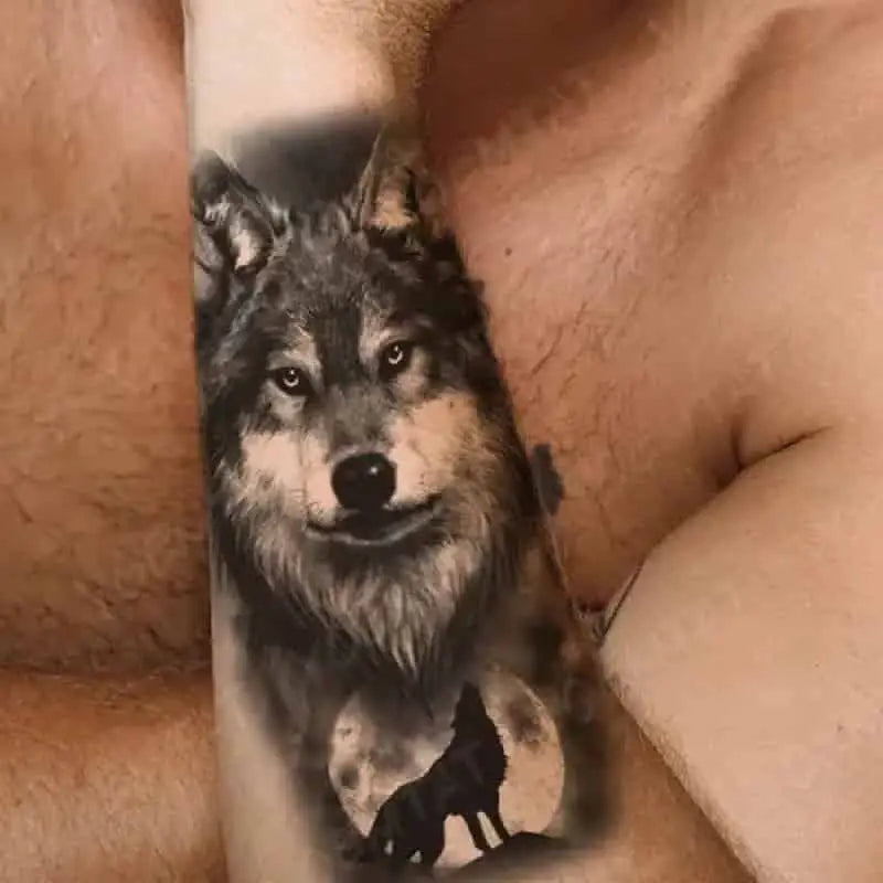 Dragon Snake Waterproof Temporary Tattoo Sticker - Wolf