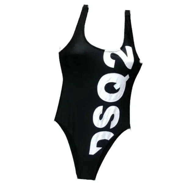 Dsquared2 Icon Bikini Swimsuit in Smooth Silky Fabric Black