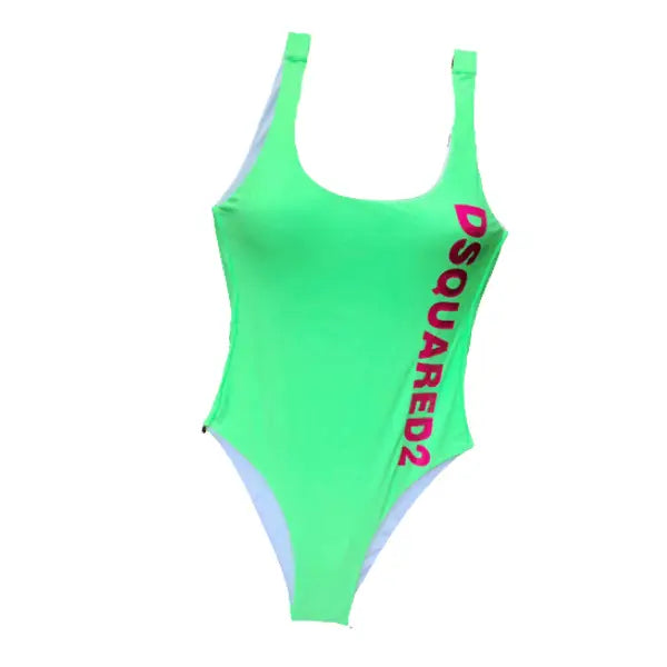 Dsquared2 Icon Bikini Swimsuit in Smooth Silky Fabric Green