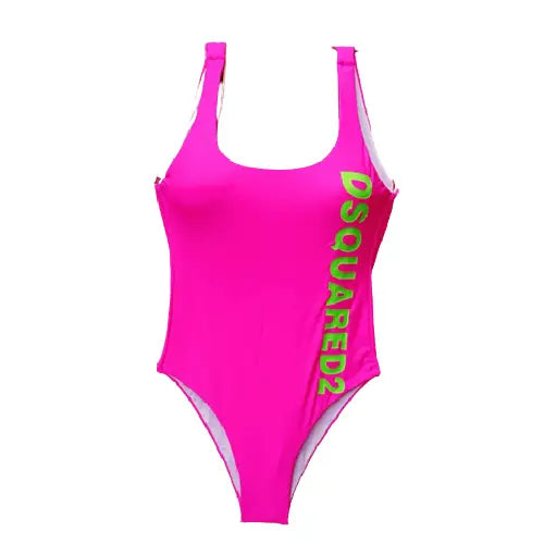 Dsquared2 Icon Bikini Swimsuit in Smooth Silky Fabric Pink
