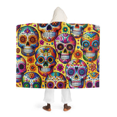 Dulce Muerte - Sugar Skull Hooded Sherpa Blanket