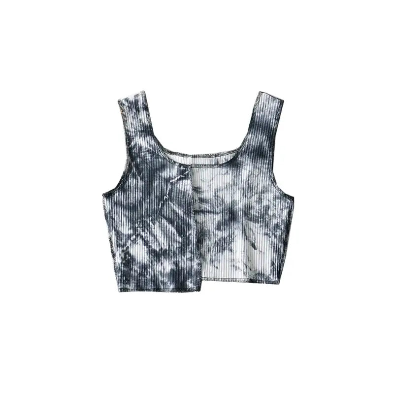 Dyed Asymmetrical Short Tank Top