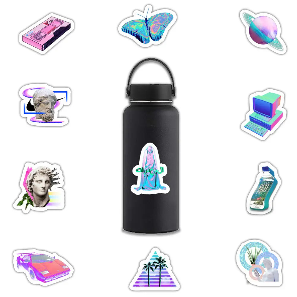 Vaporwave Laser waterproof stickers