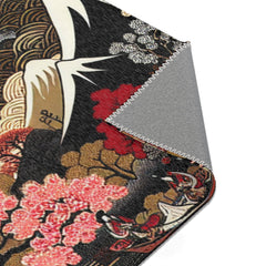 Edo Japan Detailed Area Rug with Intricate Landscape Design