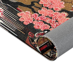Edo Japan Detailed Area Rug with Intricate Landscape Design