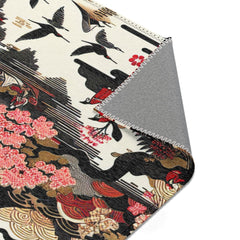 Edo Japan Detailed Area Rug with Intricate Landscape Design