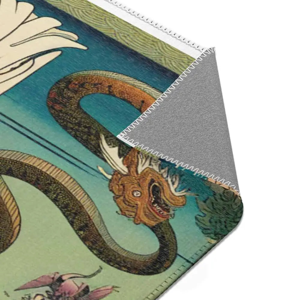 Edo-Period Art-Inspired Area Rug with Traditional Yokai