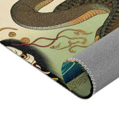 Edo-Period Art-Inspired Area Rug with Traditional Yokai