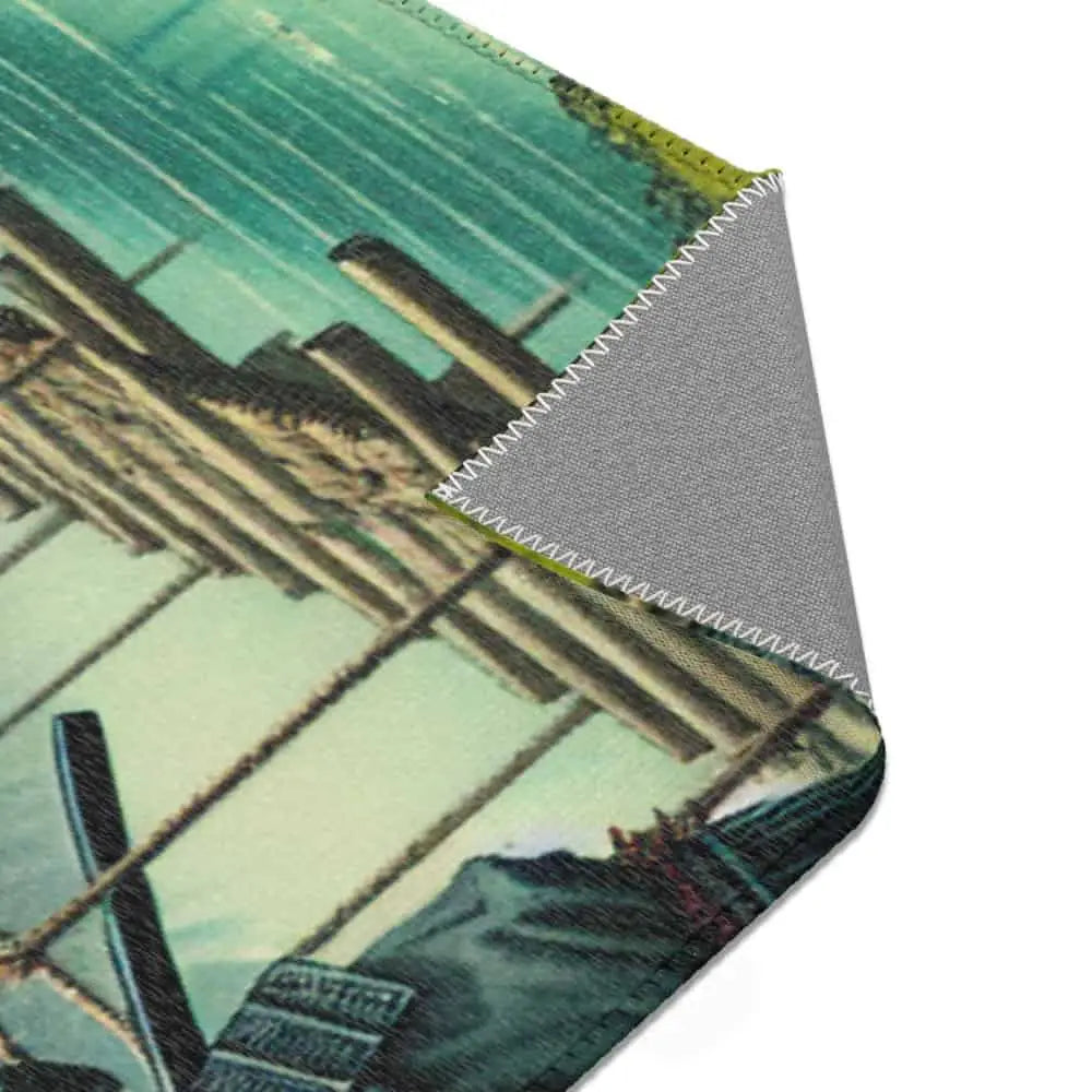 Edo Period Exquisite Area Rug with Serene Countryside Scene