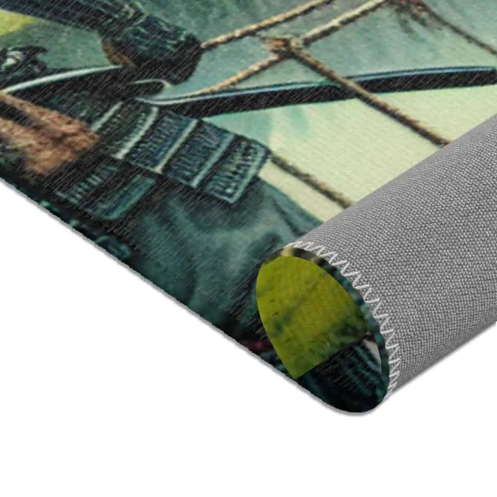 Edo Period Exquisite Area Rug with Serene Countryside Scene