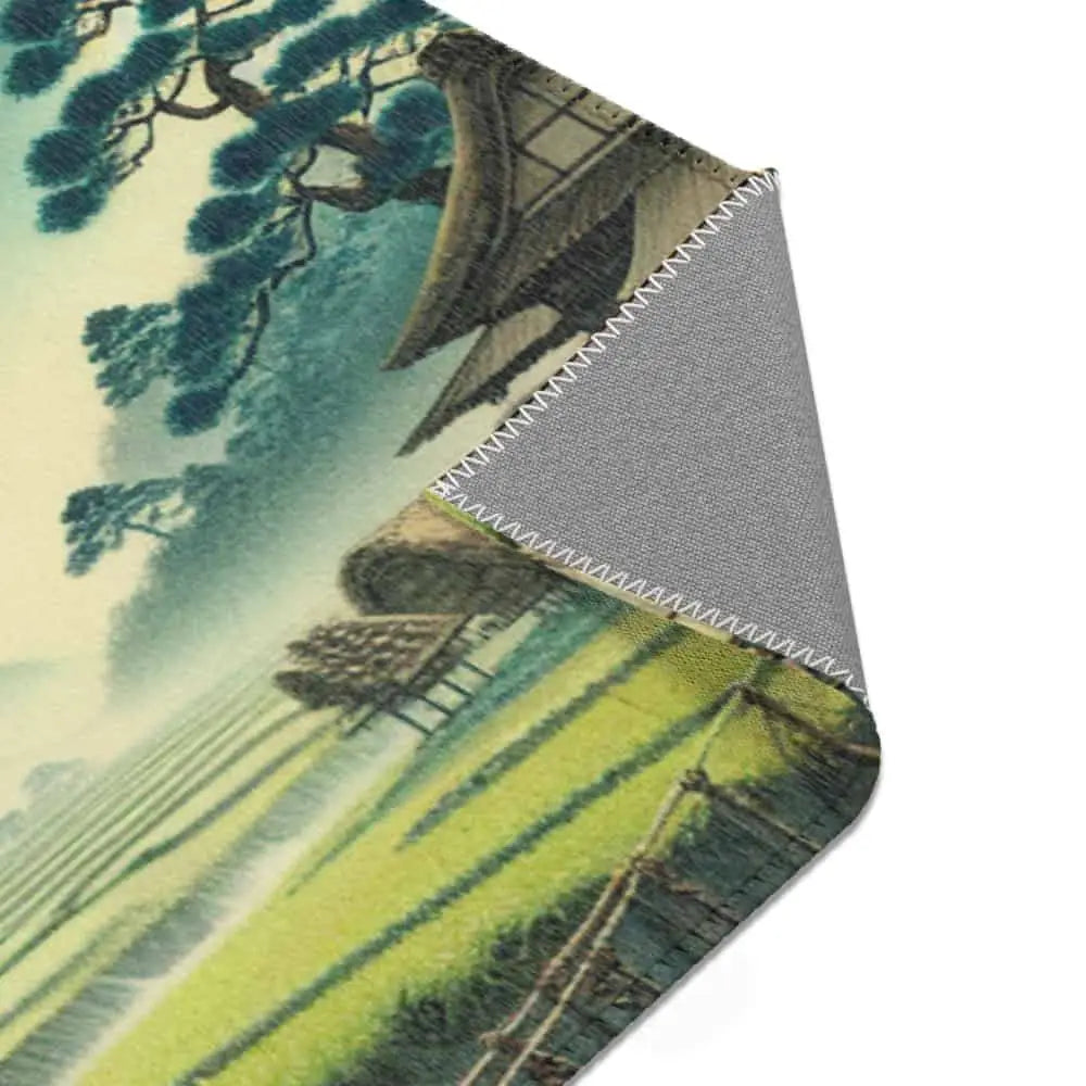 Edo Period Exquisite Area Rug with Serene Countryside Scene