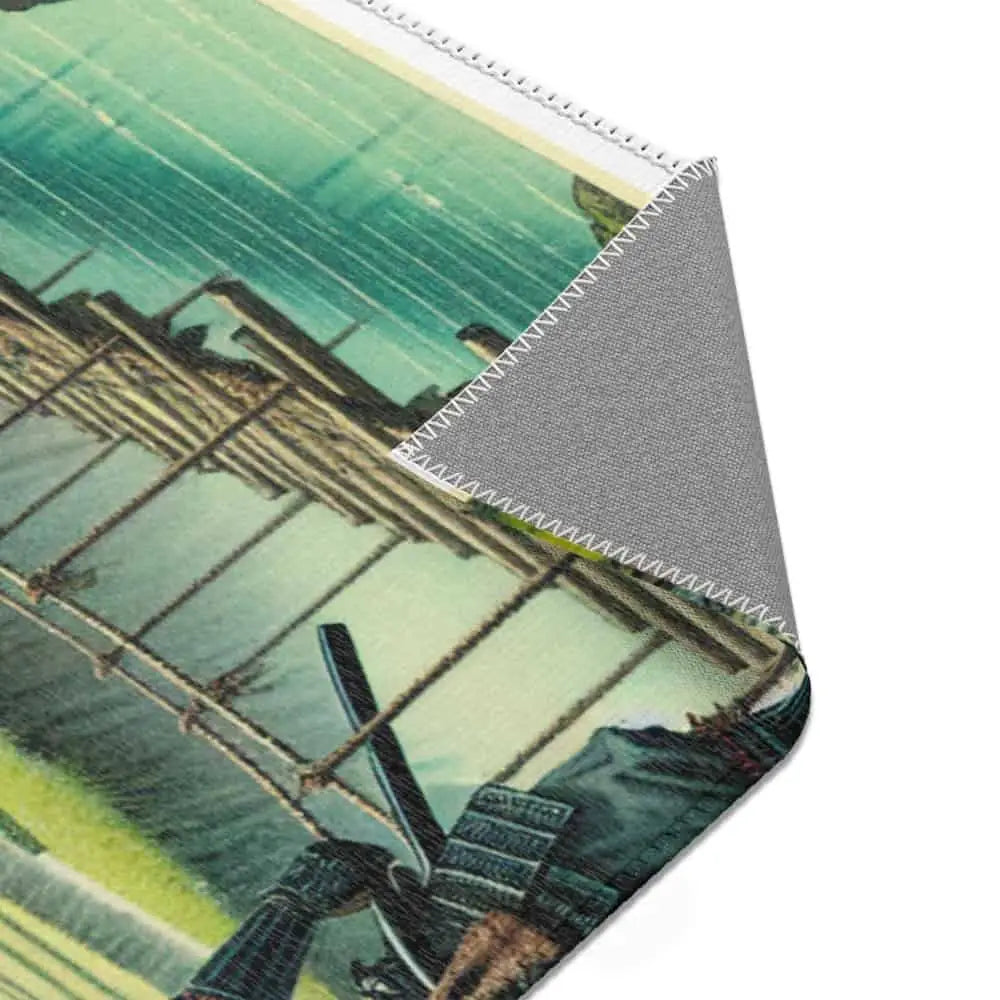 Edo Period Exquisite Area Rug with Serene Countryside Scene