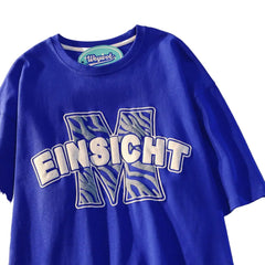 Einsicht Printed Loose T-Shirt - Blue / S