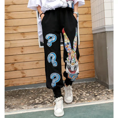 Elastic Waist Pants with Beautiful Decorative Chains
