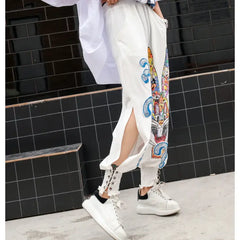 Elastic Waist Pants with Beautiful Decorative Chains