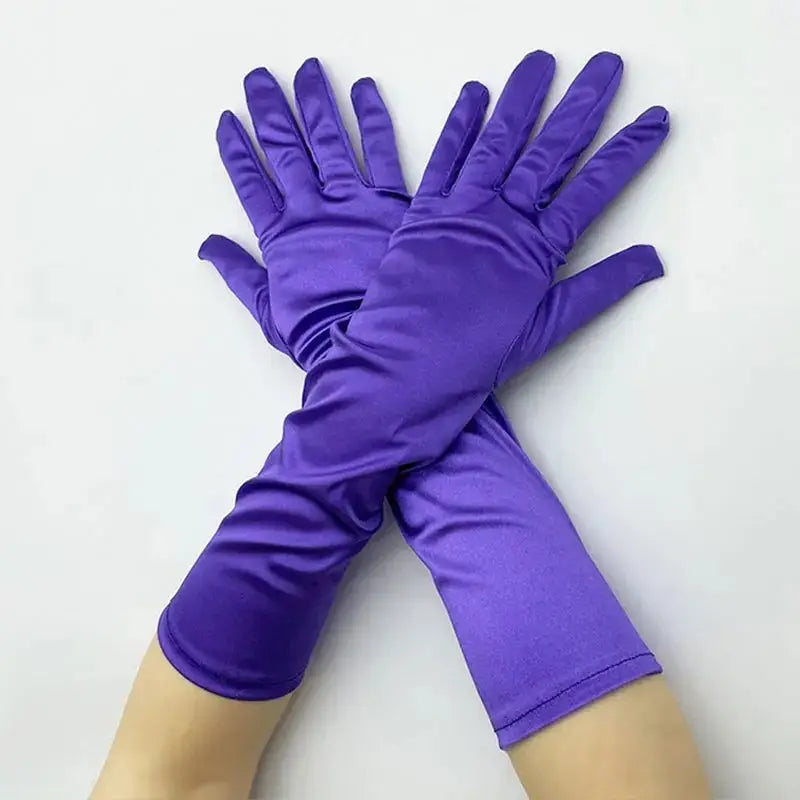 Elbow Different Length Soft Stylish 1 Pair Gloves - Satin