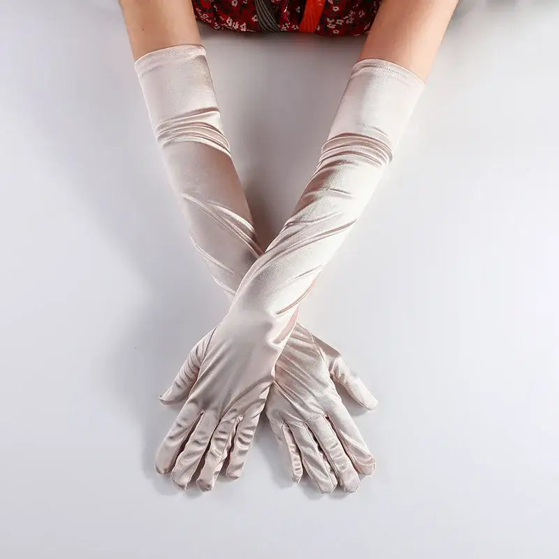 Elbow Length Soft Stylish Gloves for Everyday Wear Satin