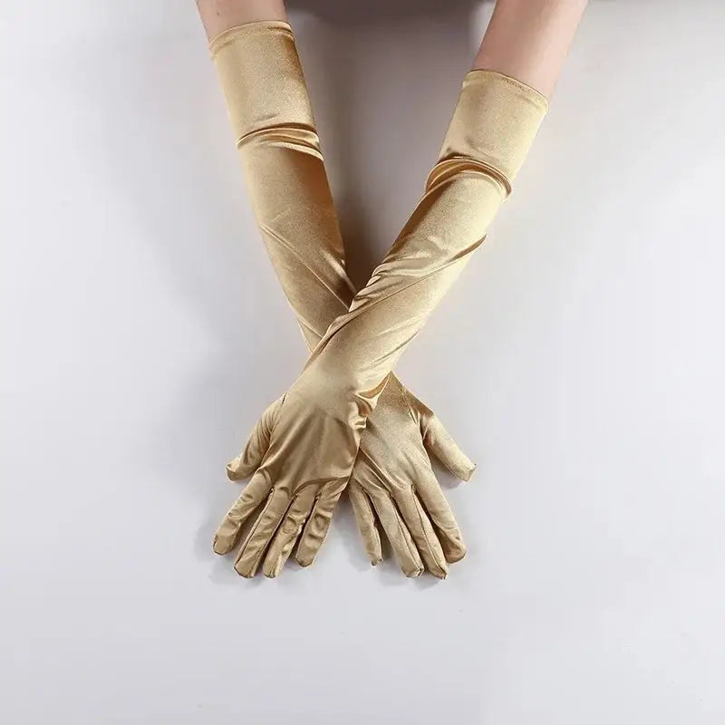 Elbow Length Soft Stylish Gloves for Everyday Wear Satin