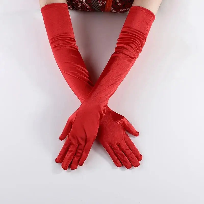 Elbow Length Soft Stylish Gloves for Everyday Wear Satin