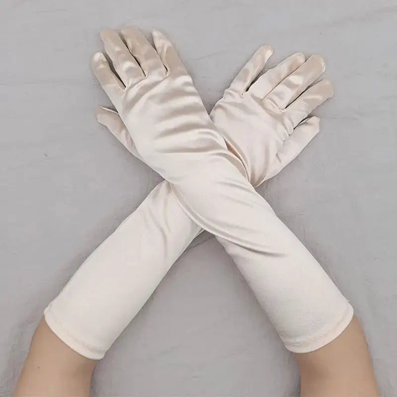 Elbow Length Soft Stylish Gloves for Everyday Wear Satin