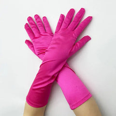 Elbow Length Soft Stylish Gloves for Everyday Wear Satin