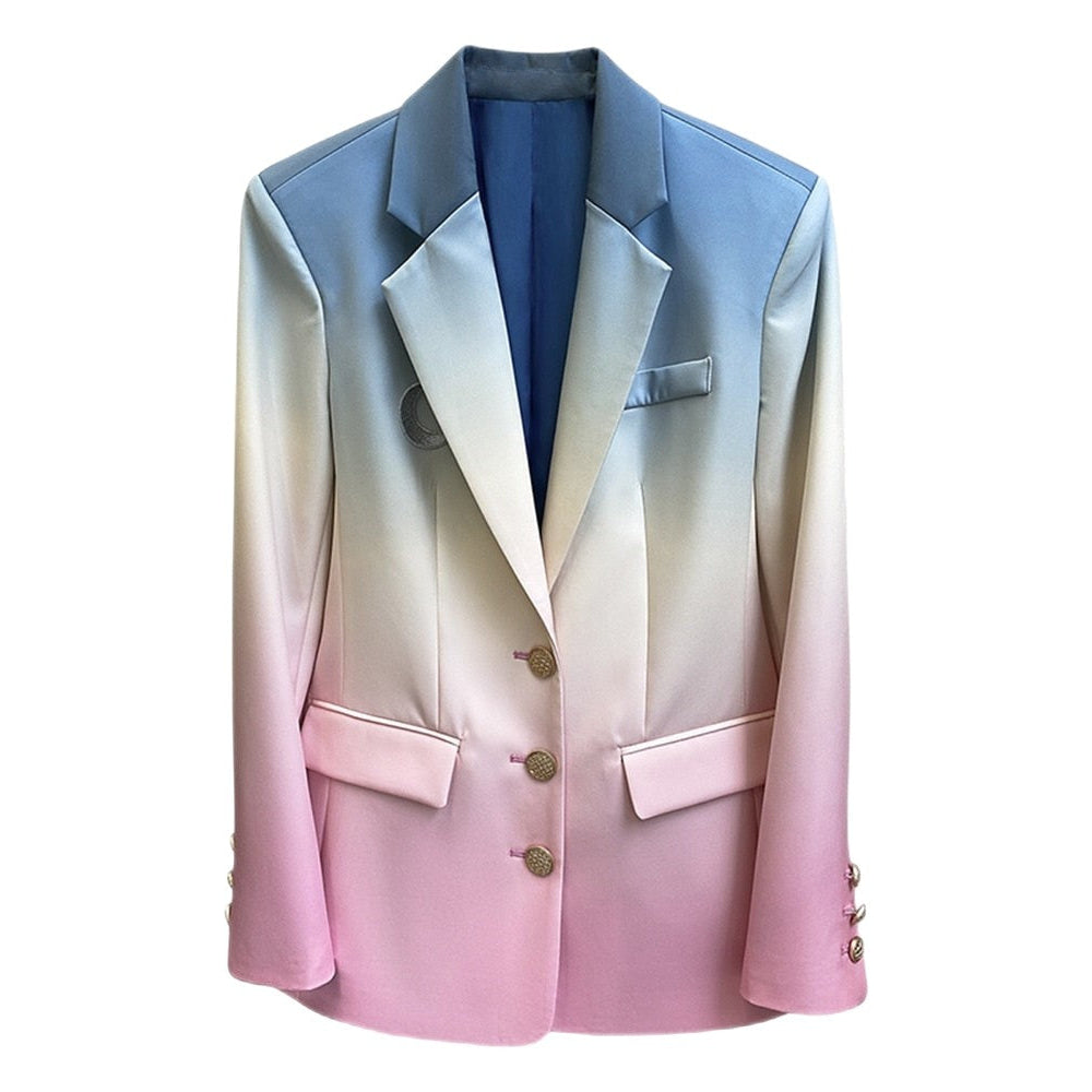 Elegant long-sleeved multicolored Blazer with Moon