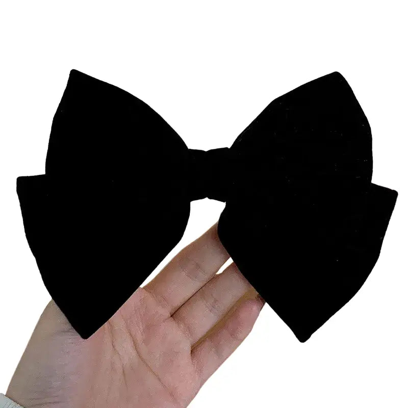Elegant Velvet Bow Hair Pins - Black - Accesories
