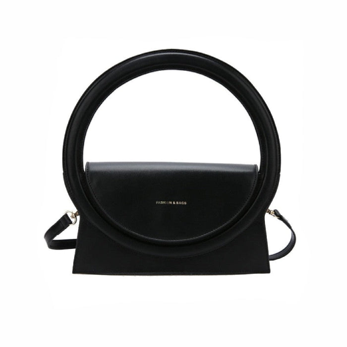 Elegant with Round Handles Hand-bag - Black / (20cm<Max