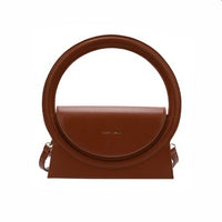 Thumbnail for Elegant with Round Handles Hand-bag - Brown / (20cm<Max