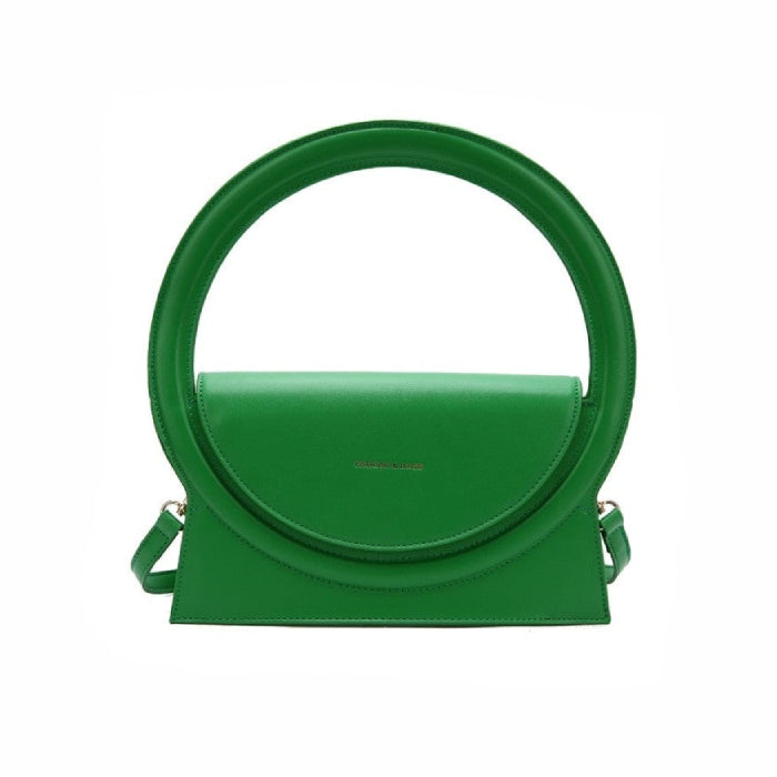 Elegant with Round Handles Hand-bag - Green / (20cm<Max