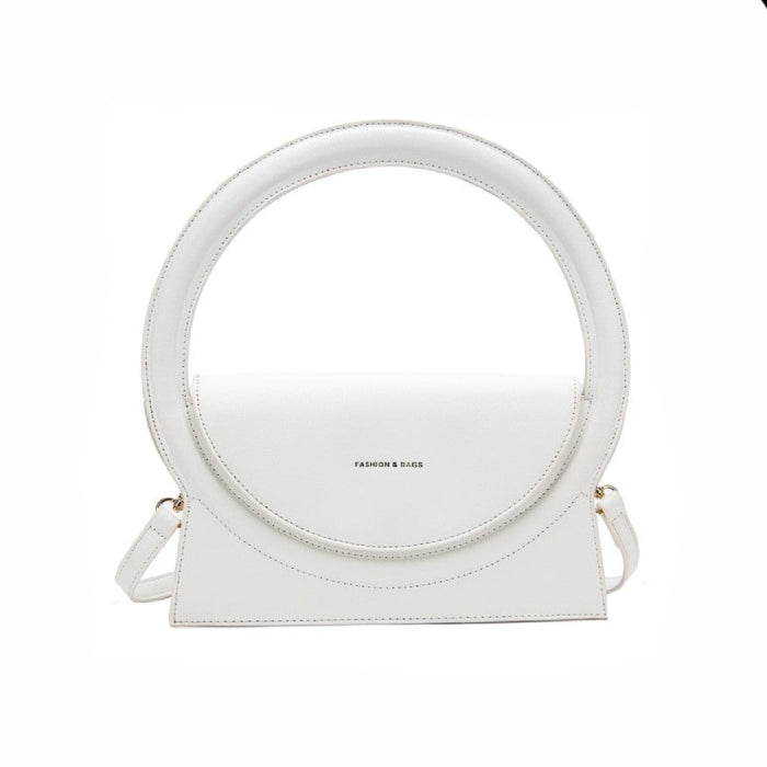 Elegant with Round Handles Hand-bag - White / (20cm<Max