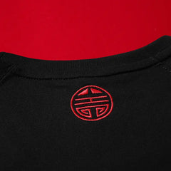 Embroidered Dragon T Shirt Chinese Style Loose Fit