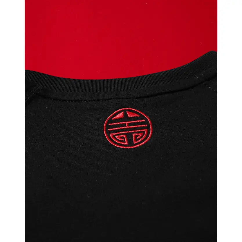 Embroidered Dragon T Shirt Chinese Style Loose Fit