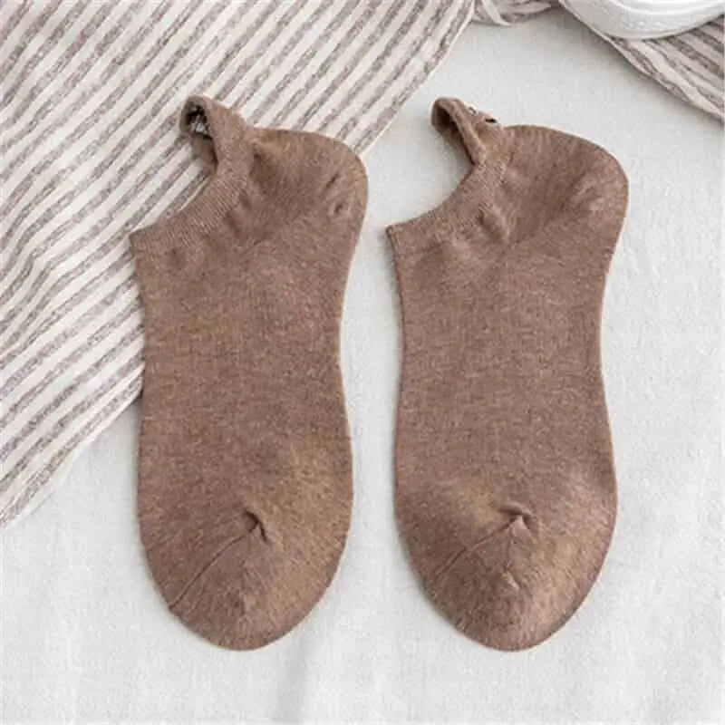 Embroidered Expression Candy Socks for Everyday Wear Coffee