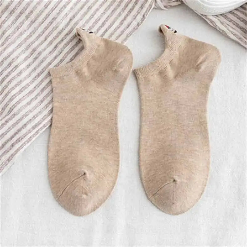 Embroidered Expression Candy Socks for Everyday Wear Deep