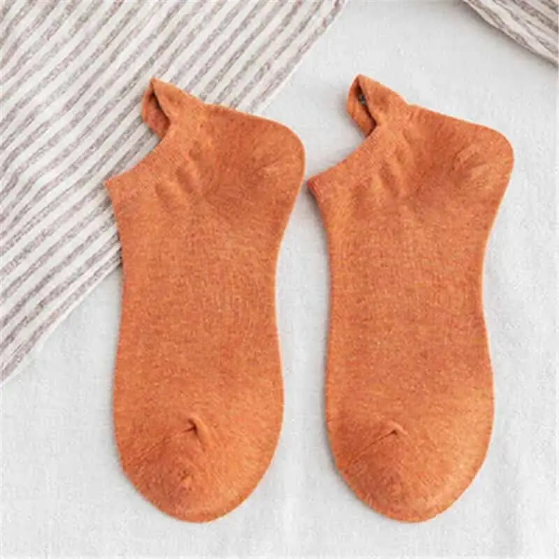 Embroidered Expression Candy Socks for Everyday Wear Orange
